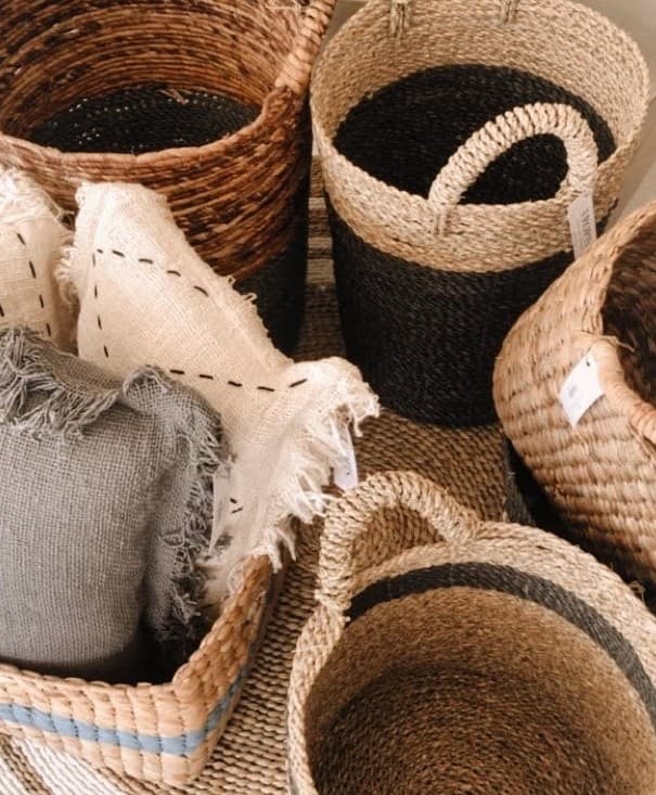 Baskets and storage at Tropis Canggu, Bali